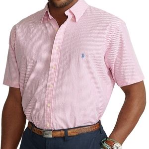 ⭐Vintage RALPH LAUREN Classic Fit Seersucker Short Sleeve Shirt (Medium)
